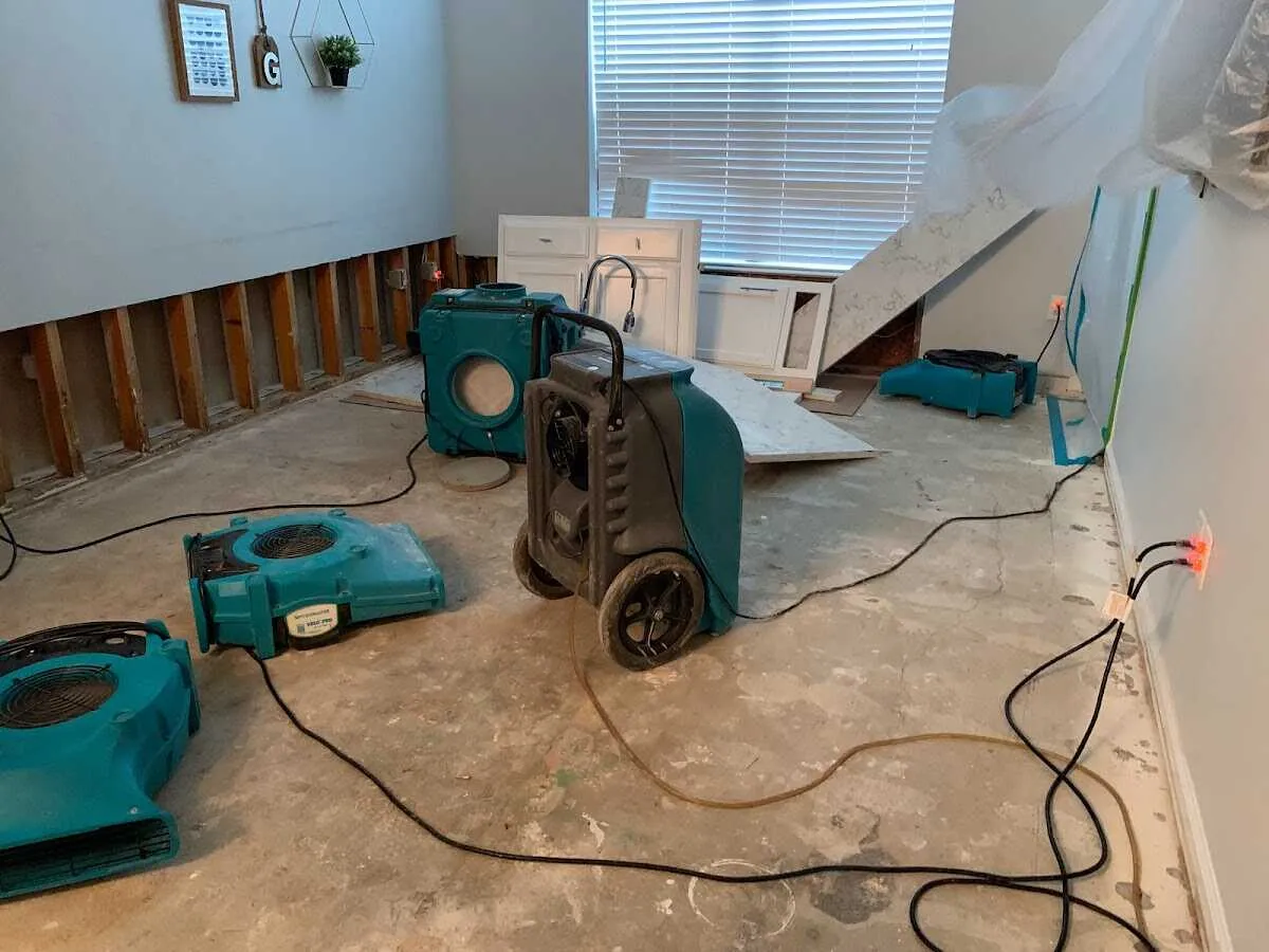 Dehumidifier in flood-cut room for Water Extraction & Removal in Commerce