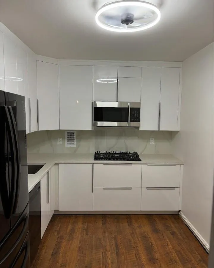 Renovated kitchen with quartz countertops in Commerce